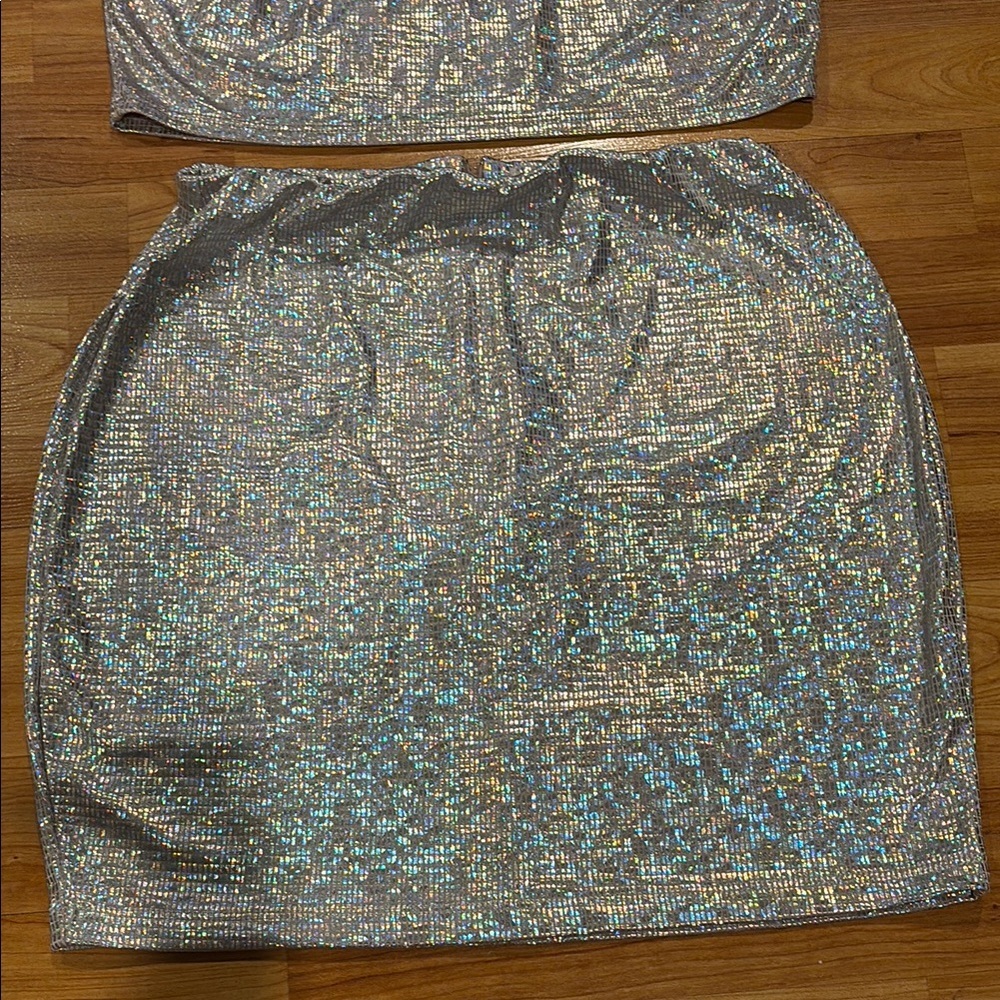 Silver Sequin Two-Piece Set - Picture 3 of 7
